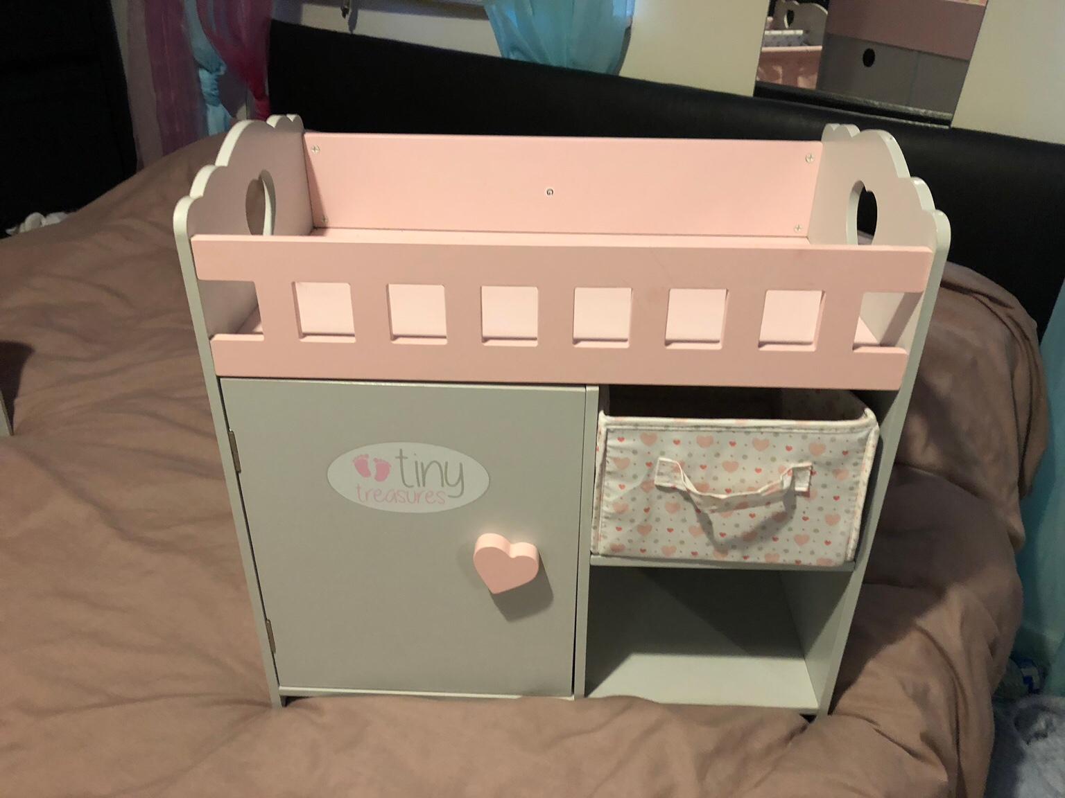 Tiny treasures doll cot / change table unit in TW14 Spelthorne for £25.