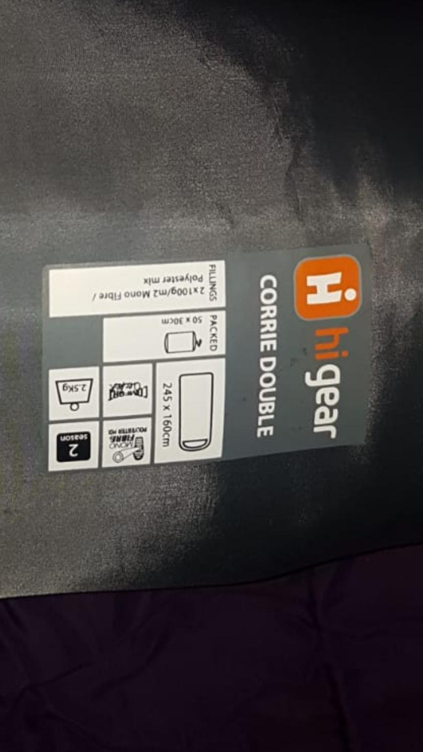 HI Gear corrie double sleeping bag in B37 Solihull for £15.00 for sale