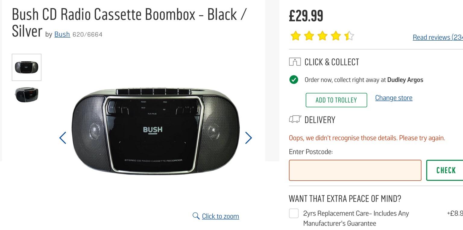 Bush CD Radio Cassette Boombox in DY2 Dudley for £18.00 for sale Shpock