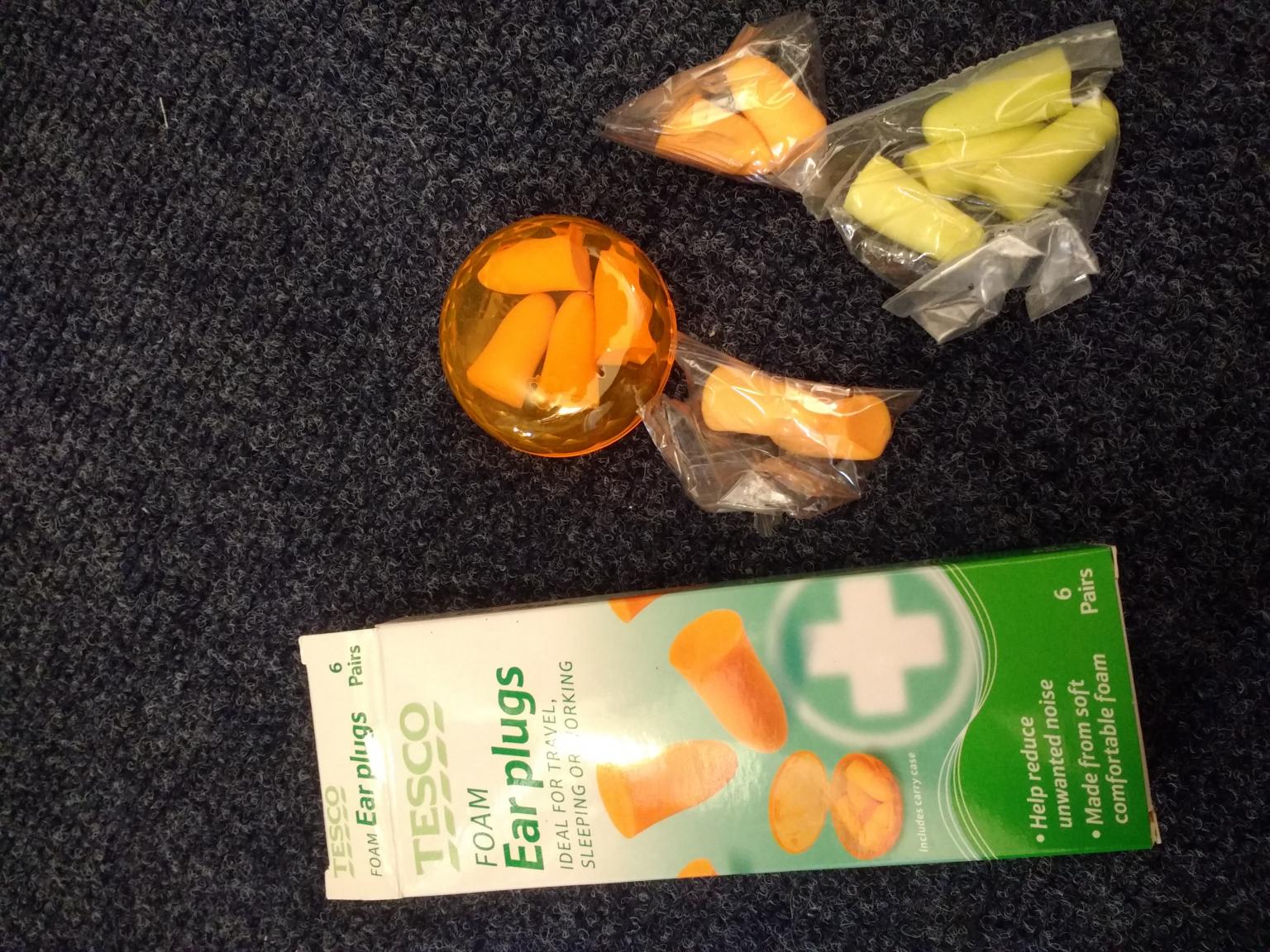Tesco Foam Ear Plugs for travel, sleeping or in CB2 Cambridge for £1.00