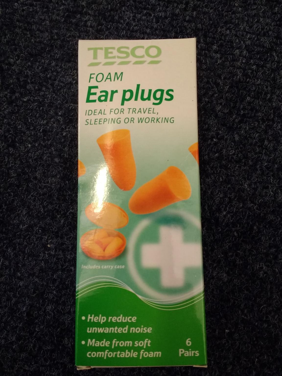 Tesco Foam Ear Plugs for travel, sleeping or in CB2 Cambridge for £1.00