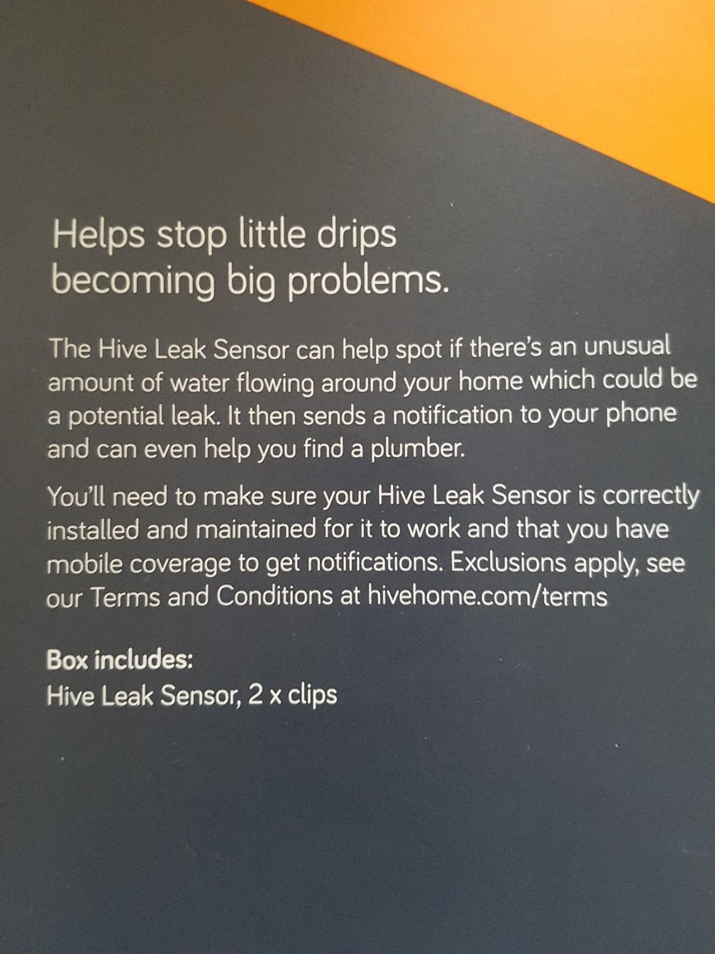 Hive Leak Sensor in DY2 Dudley für £ 25,00 zum Verkauf Shpock AT