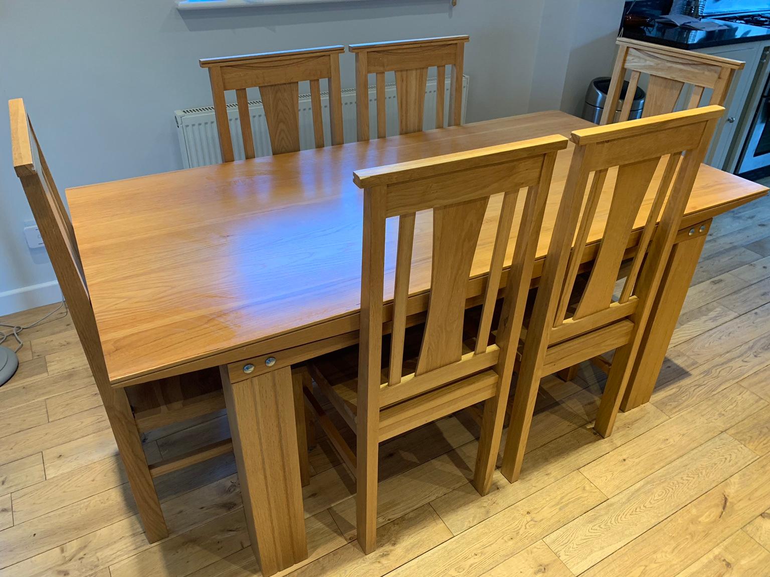 Natural Solid Oak Dining Table with 6 Chairs in LS25 Leeds for £250.00