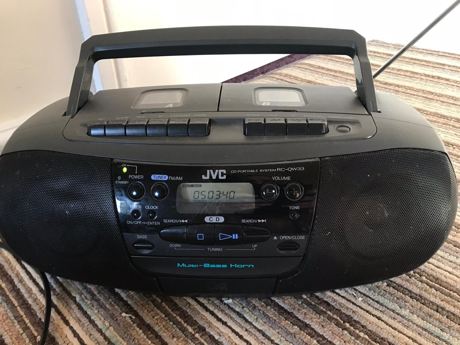 JVC portable cd player with Twin cassette. in WS11 Cannock Chase für £