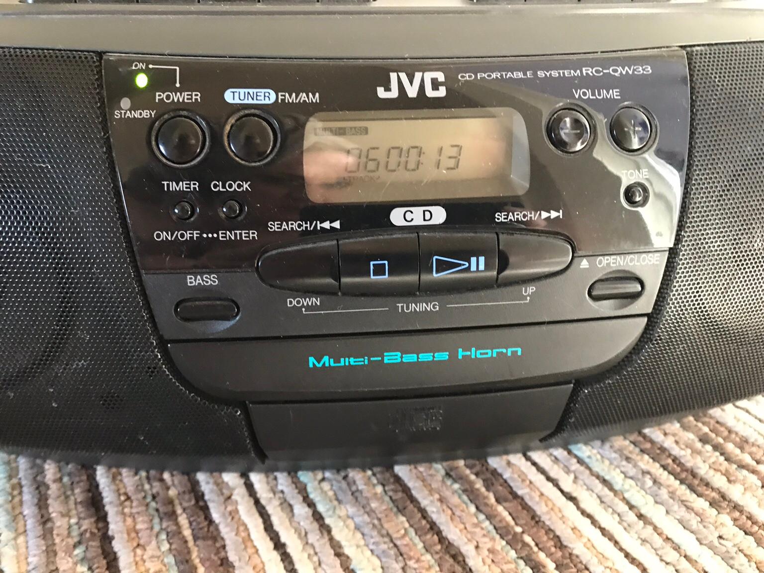 JVC portable cd player with Twin cassette. in WS11 Cannock Chase for £