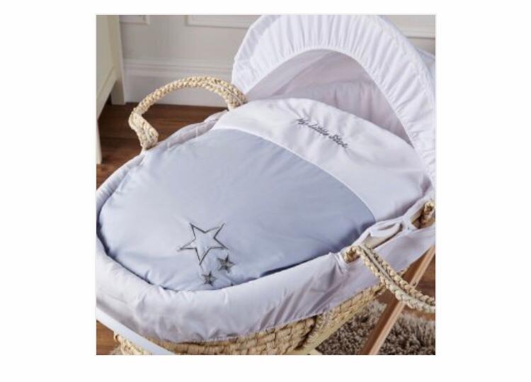 Smyths little star Moses basket/stand AS NEW in S62 Rotherham for £12.