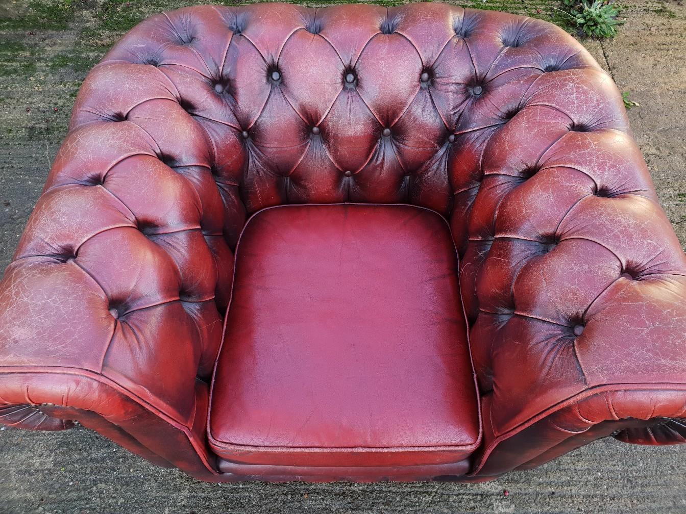 Oxblood Red Leather Chesterfield Club Chair in North West