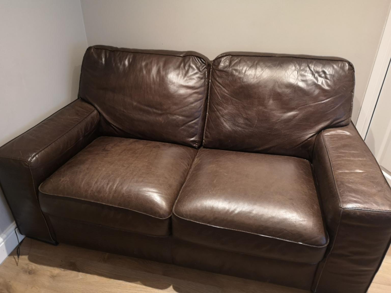 DFS Genuine Leather Sofa clearance must Go! in Peterborough for £50.