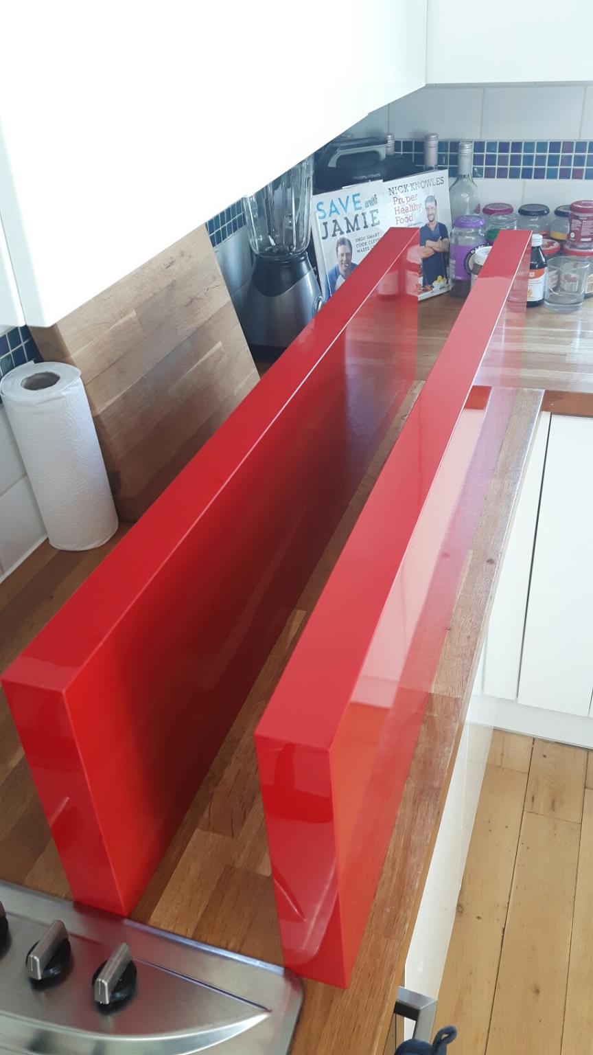 2 Ikea LACK Red Floating Shelves Shelf 110 cm in London Borough of