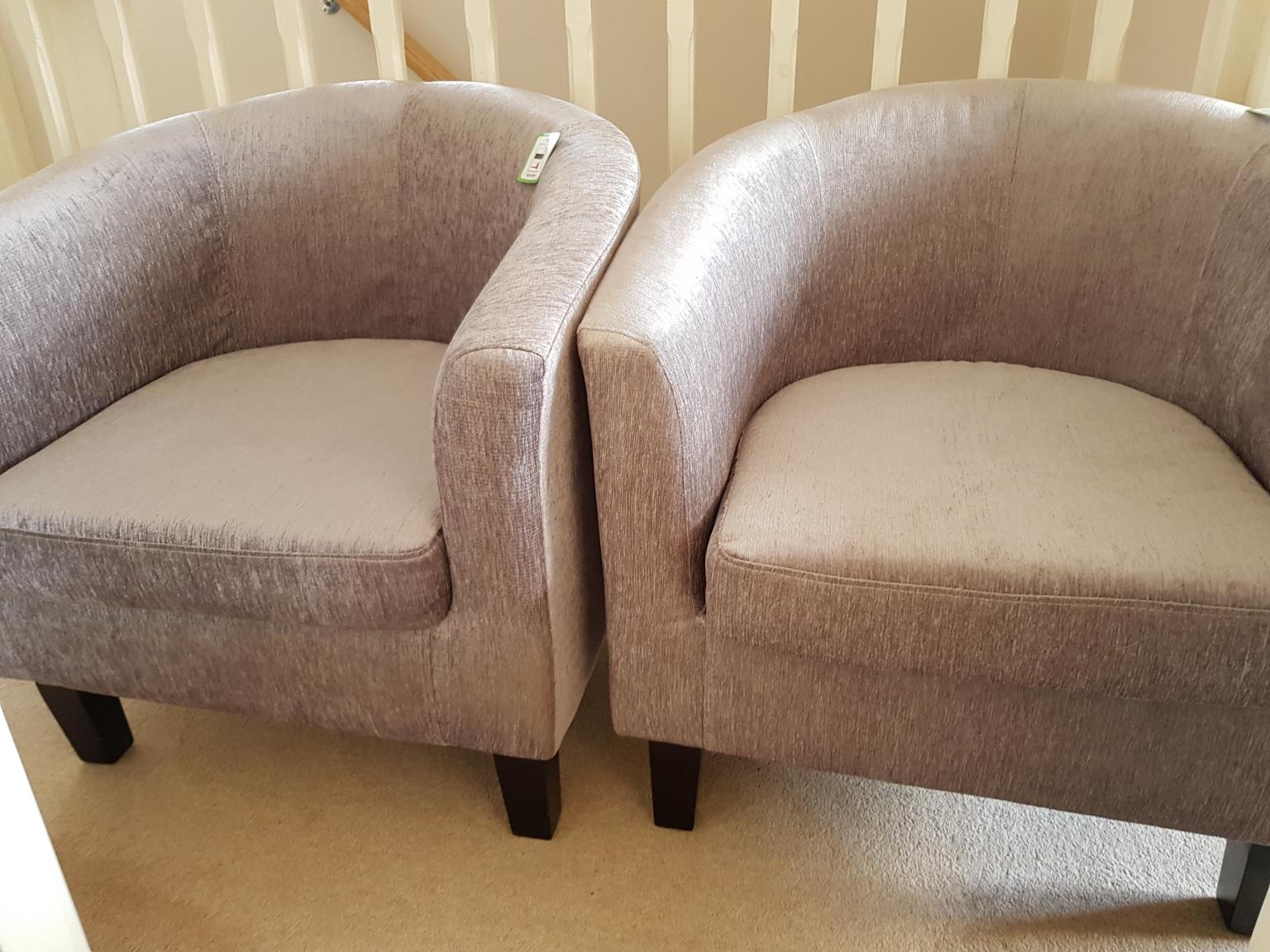 Dunelm Merrion tub chairs x 2 silver grey in Bolsover für 100,00