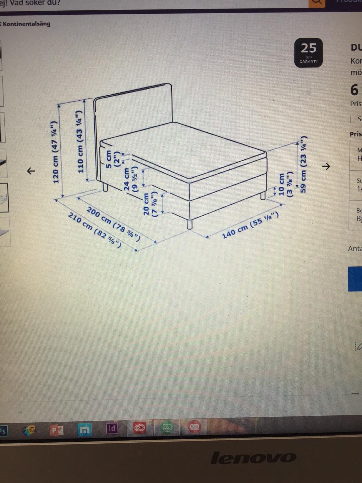 Grå Säng 140 140 säng, kontinental, Ikea, grå in 114 54 Stockholm für SEK 4.000,00