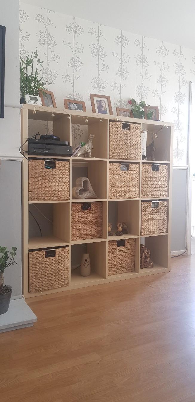 Ikea Kallax unit with rattan storage boxes in SK14 Tameside for £100.00