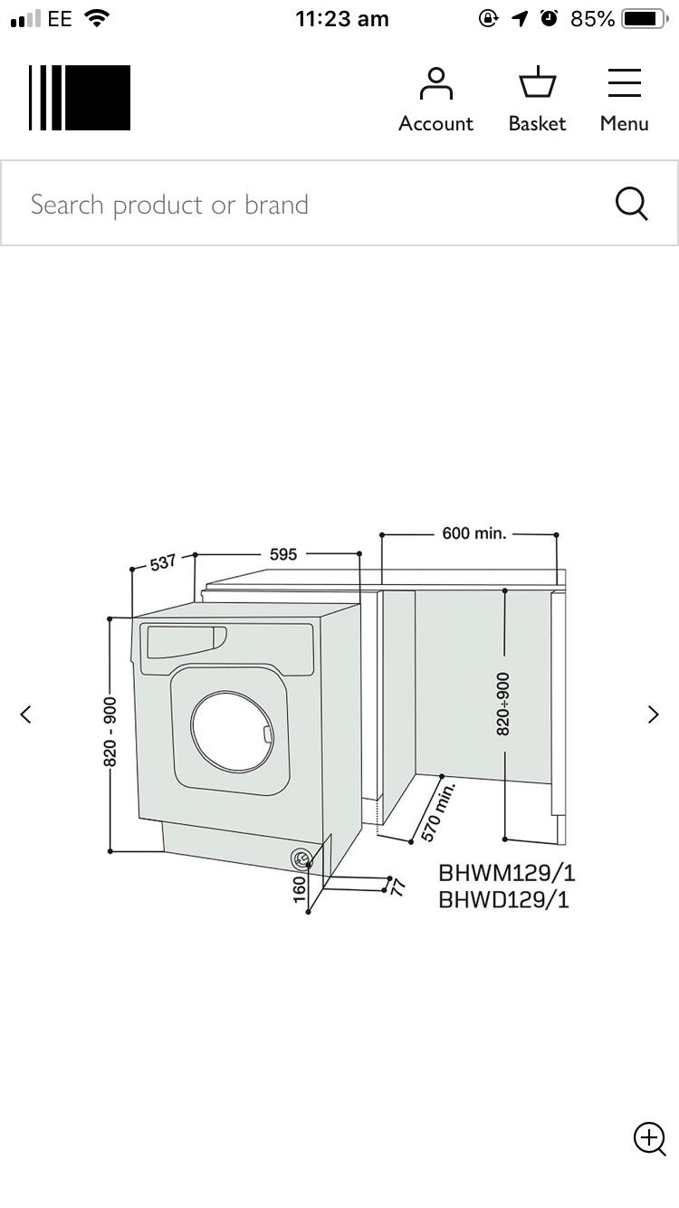 Hotpoint intergrated washing machine in B37 Solihull for £70.00 for