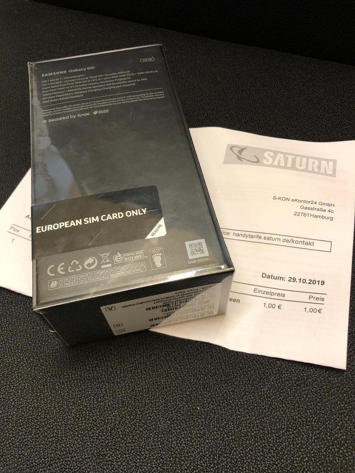 SAMSUNG GALAXY S10 NEU & OVP MIT RECHNUNG in 74928 Hüffenhardt für 620