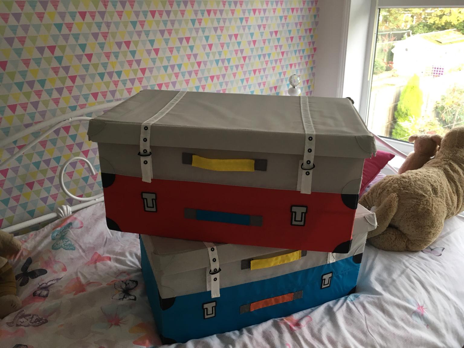 2 x IKEA suitcase, trunk, luggage toy storage in DY5 Dudley for £10.00