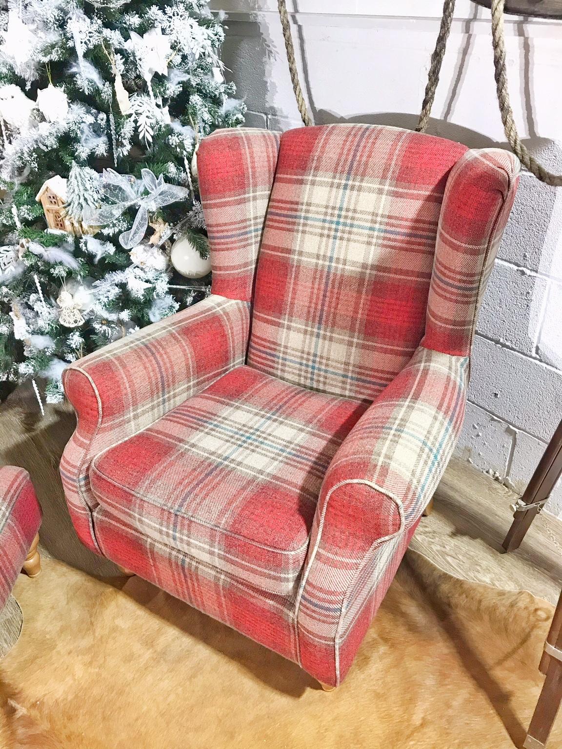 Next Sherlock Armchair Tartan + Footstool in M45 Whitefield for £280.00
