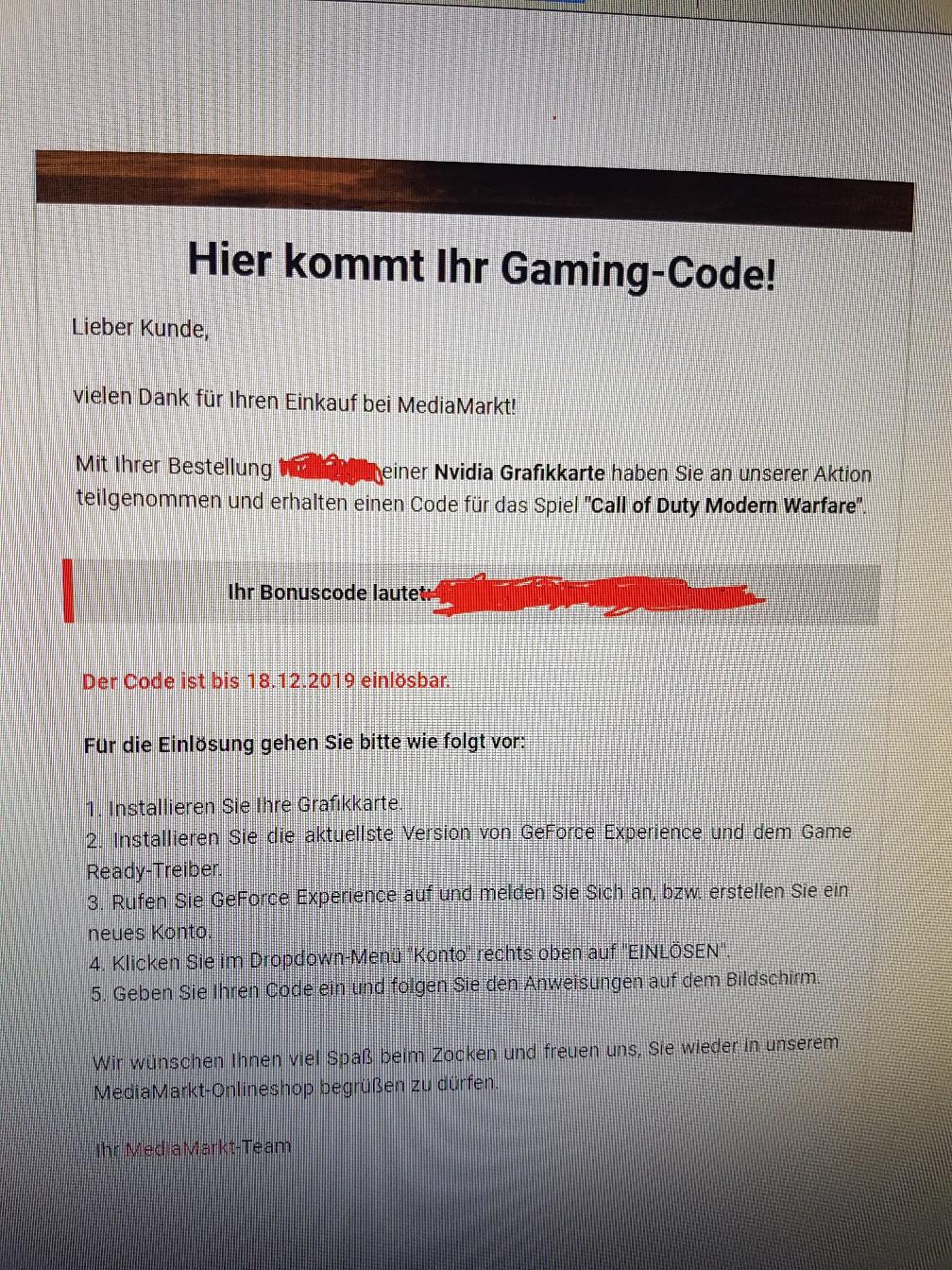 Call of Duty Modern Warfare PC Key in 63667 Nidda für 25,00 € zum