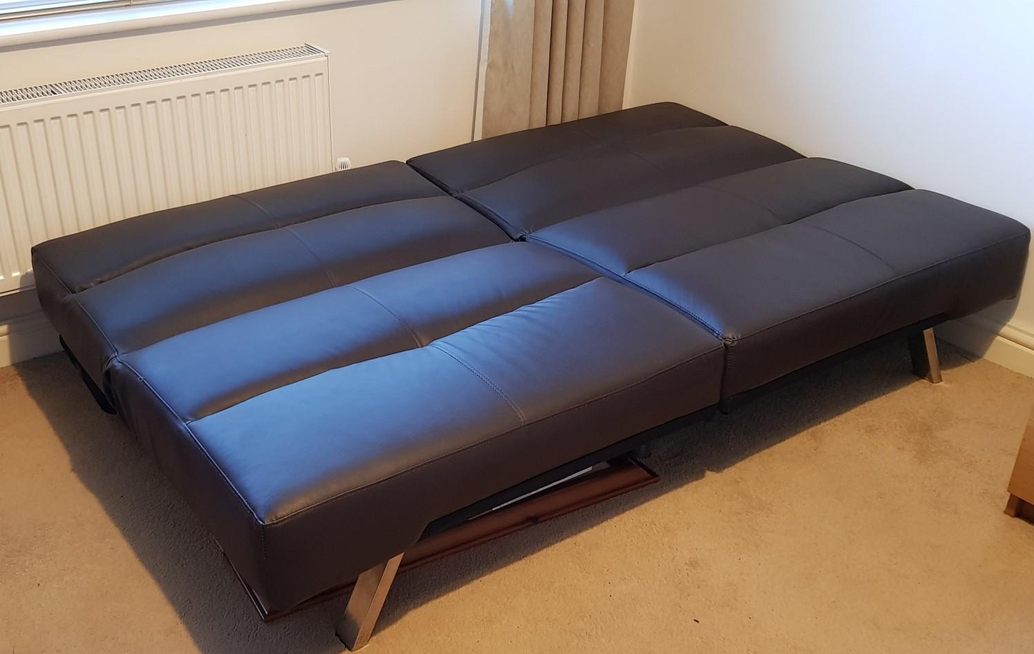 Asda brown faux click clack sofa bed in B98 Redditch for £50.00 for