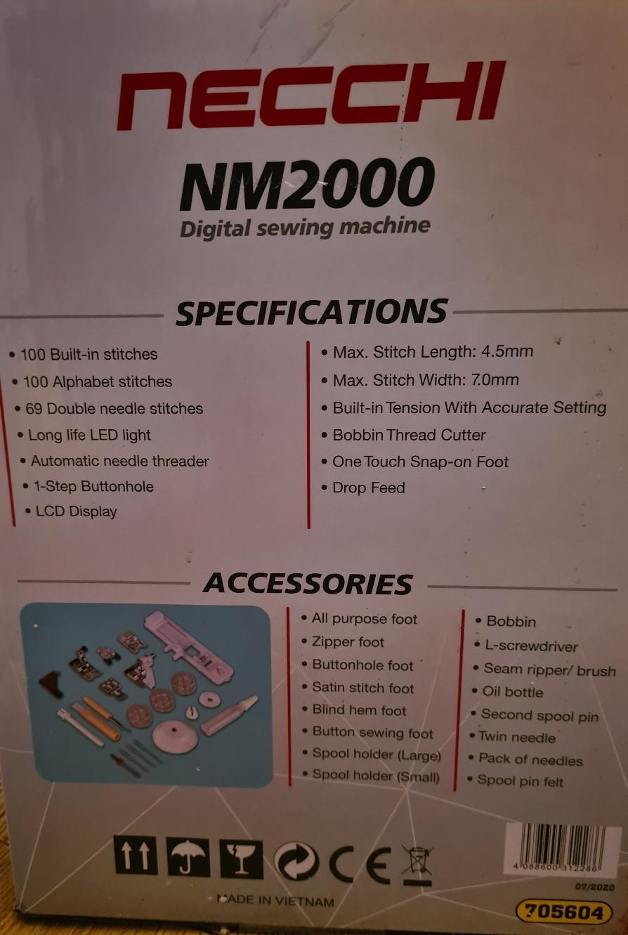 NEW NECCHI NM2000 Digital Sewing Machine in L34 Knowsley for £125.00