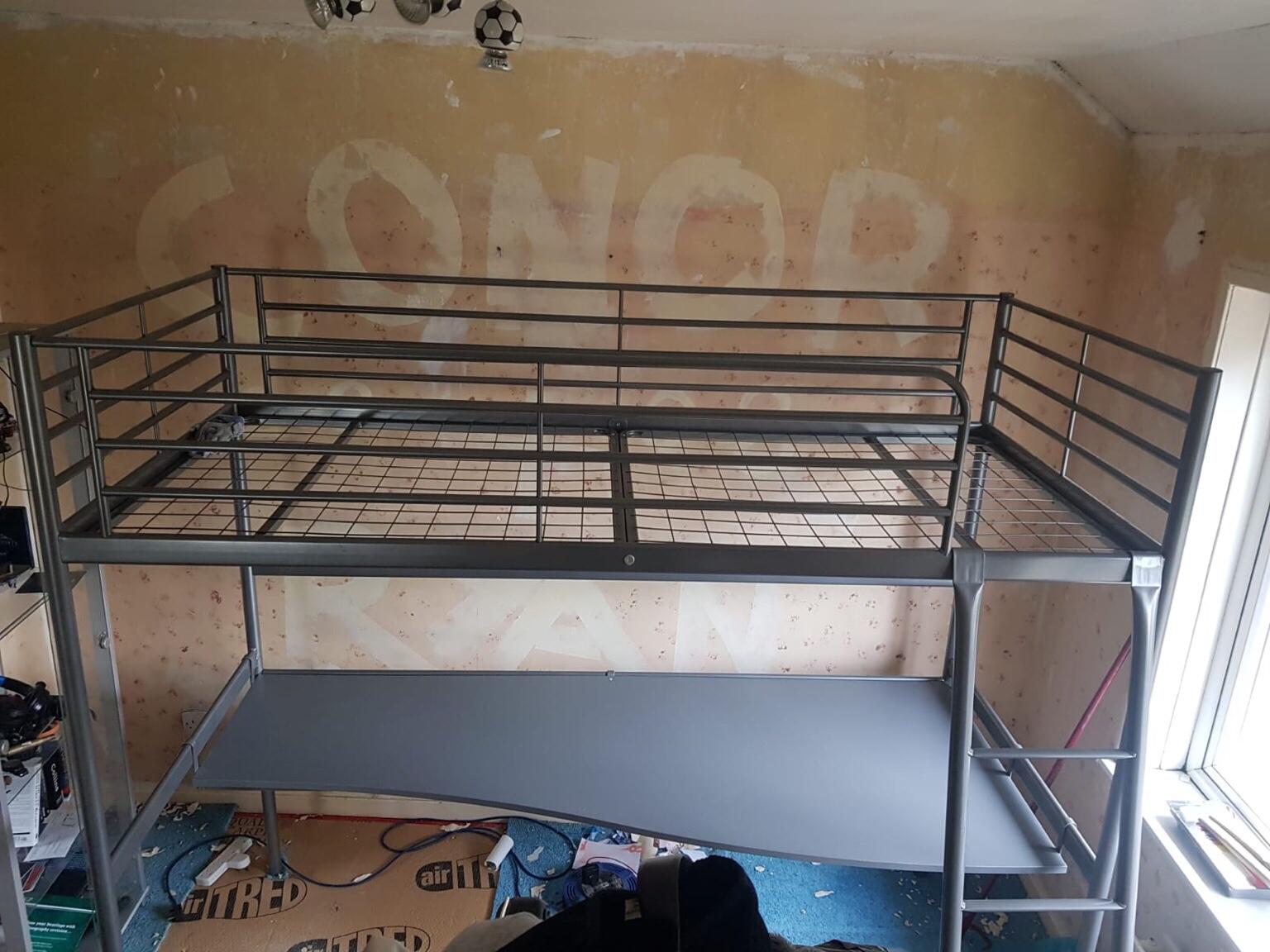 Ikea SVÄRTA loft bed frame with desktop. in SE3 Greenwich for £65.00