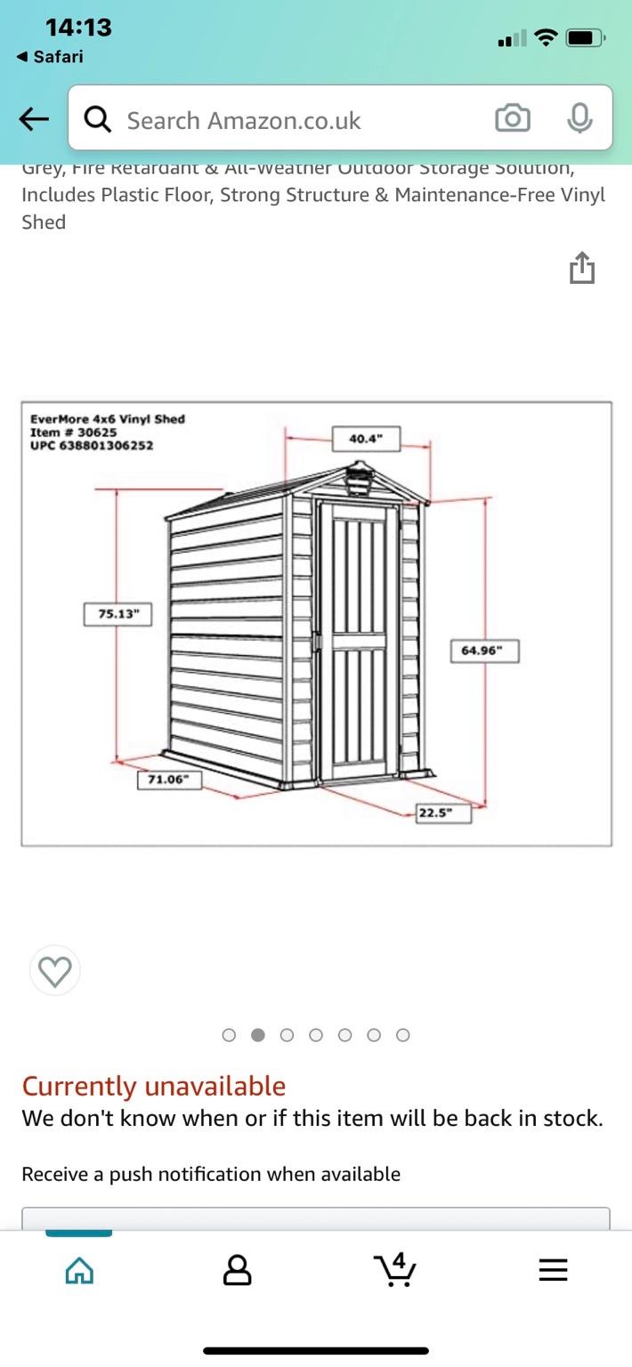 Duramax EverMore 4 x 6 Plastic Garden shed in L14 Knowsley für 145,00
