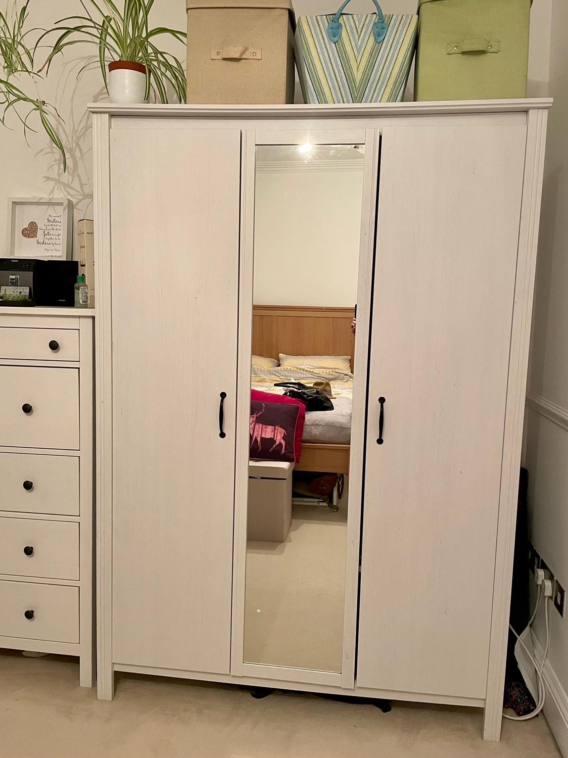 Brusali 3 door Wardrobe in white, IKEA in SE3 London for £150.00 for