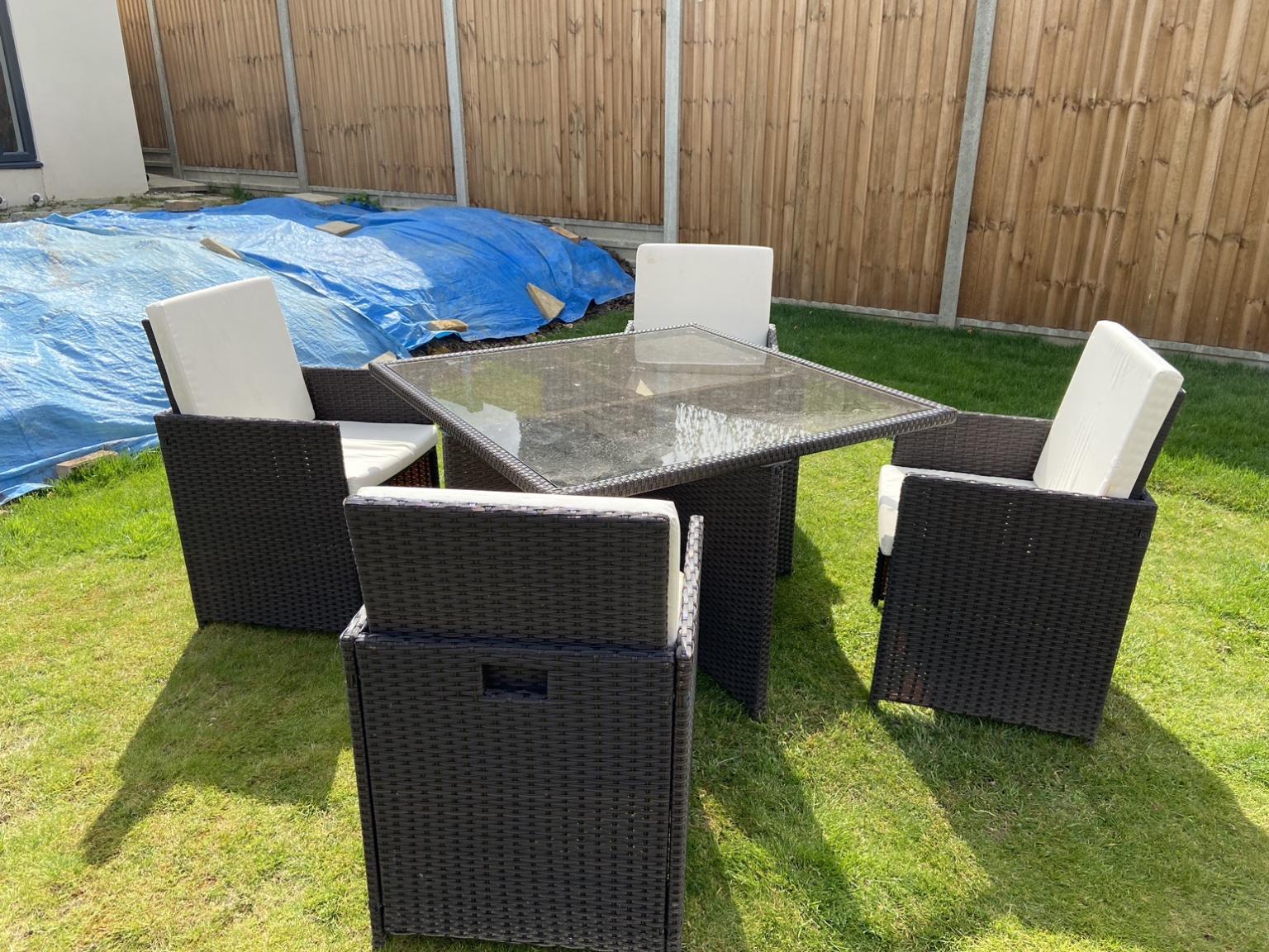 Rattan cube table and chairs in London Borough of Bromley for £250.00