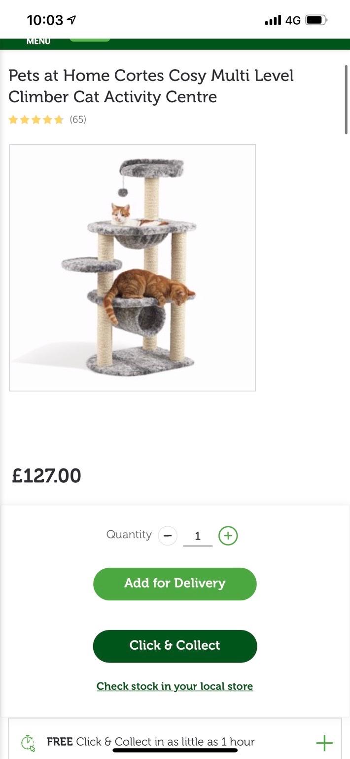 Pets at home cat tower in LS27 Leeds for £70.00 for sale Shpock