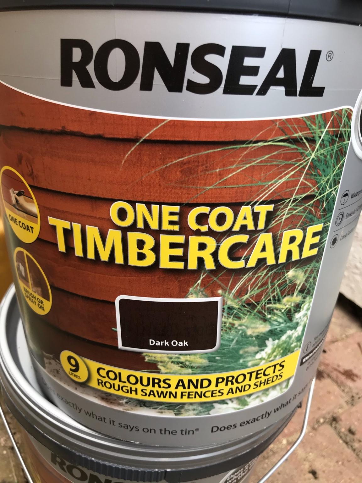 Ronseal dark oak fence paint 9 litre tub in WF9 Wakefield for £12.00 for sale Shpock