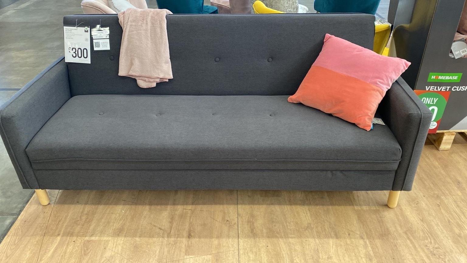 NEW Home Base Sidney Sofa Bed, Storage, Grey in UB3 Hillingdon for £230