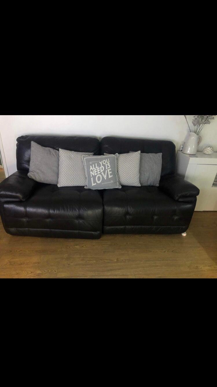 Leather reclined sofas in St Helens for £250.00 for sale Shpock