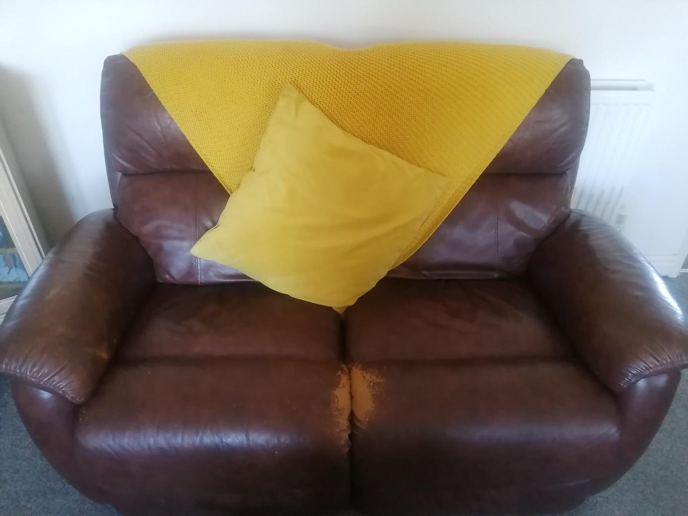 x2 leather brown recliner 2 seater sofas in B63 Metropolitan Borough of