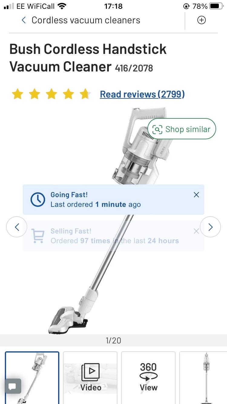 Bush Cordless Vacuum Cleaner in St Helens for £25.00 for sale Shpock