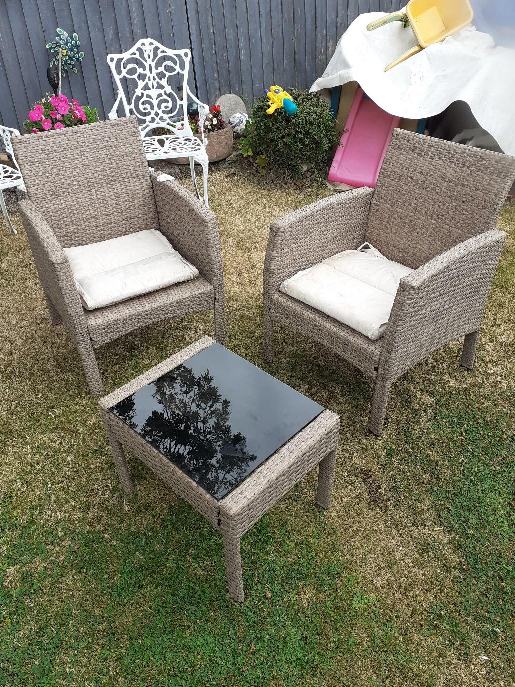 rattan set 2 chairs and table in B38 Birmingham for £65.00 for sale Shpock