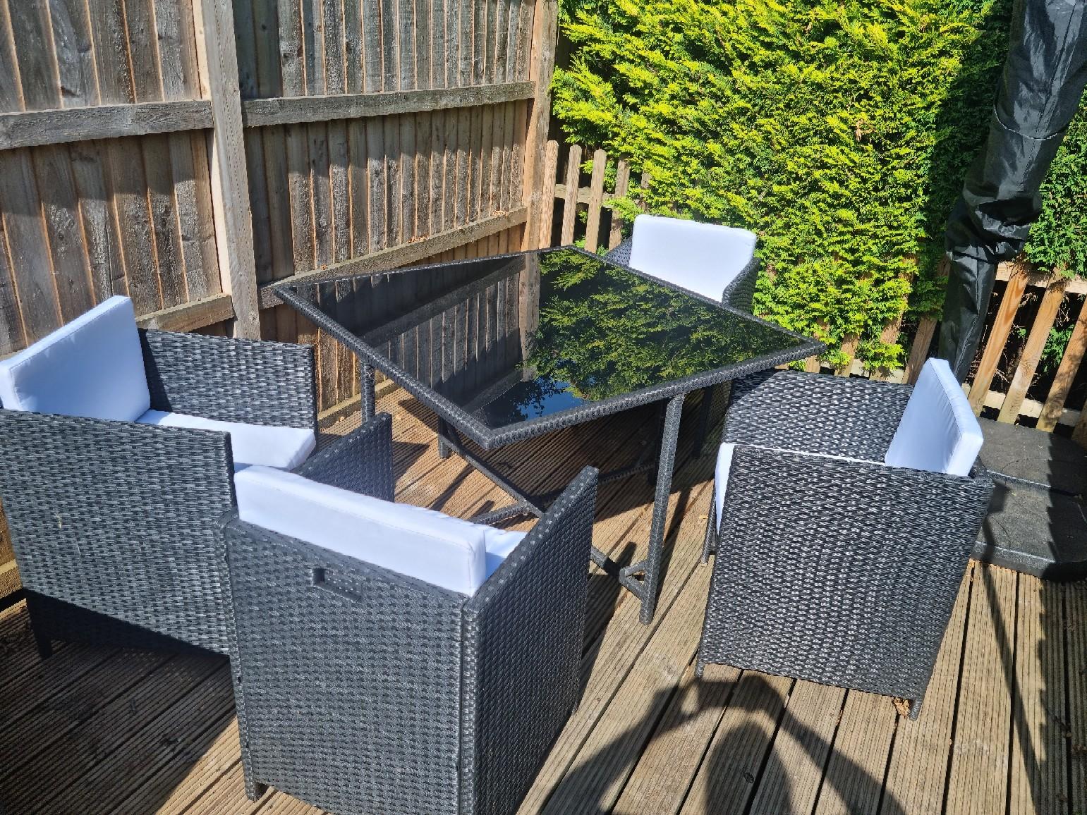 rattan effect cube table and chairs in Alveley for £120.00 for sale