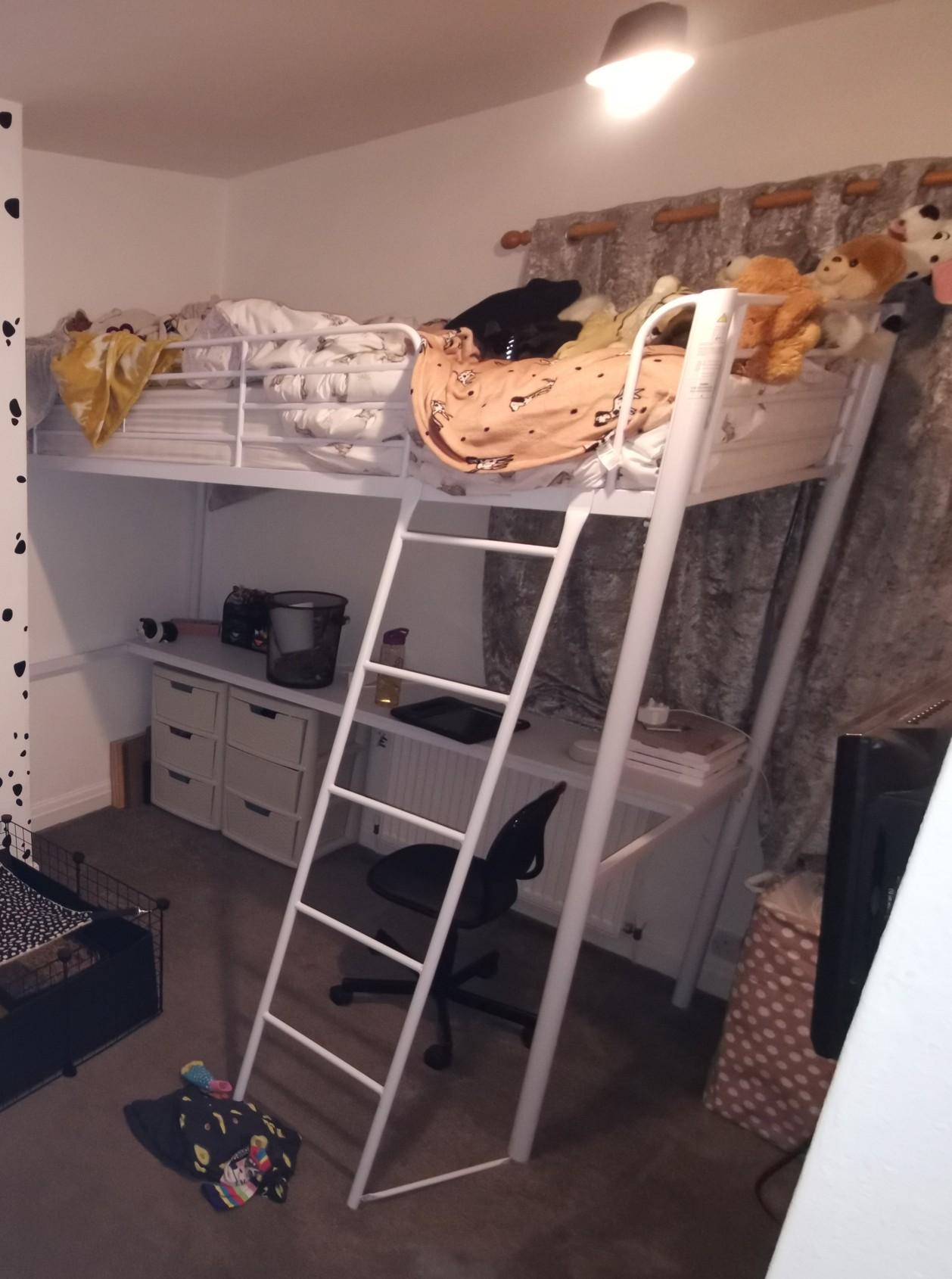 Riley High Sleeper Metal Bed With Desk in BD22 Bradford für 60,00 £ zum