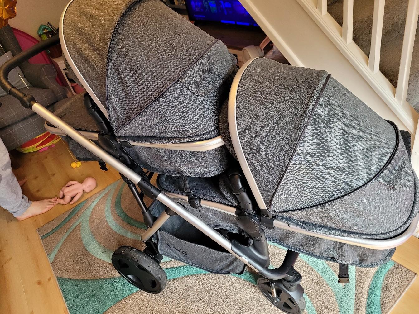 cupla duo double pram & carseats in CF31 Glas for £350.00 for sale Shpock