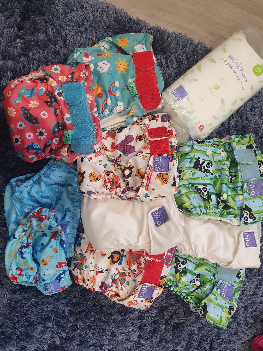 8 reusable nappies and 2 swim nappies in B61 Bromsgrove for £20.00 for