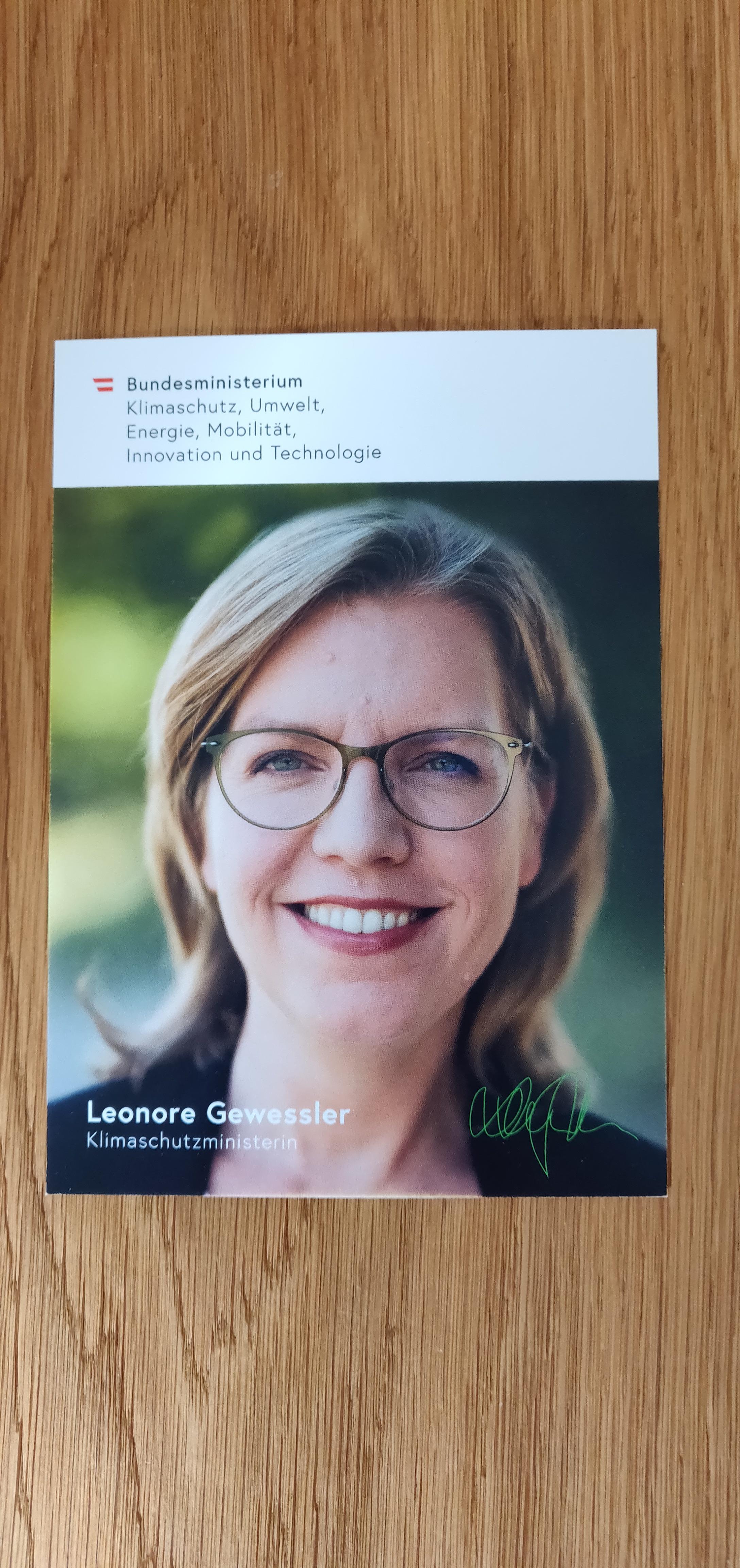 Leonore Gewessler Autogramm in 1230 Wien für € 4,00 zum Verkauf Shpock AT