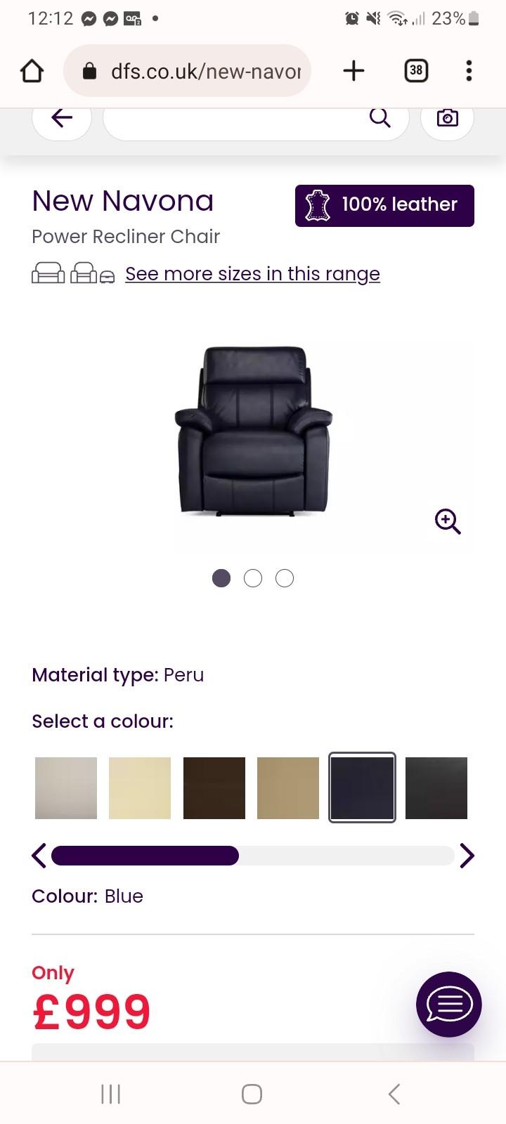 electric riser recliner black leather chair in OL11 Rochdale für 250,00