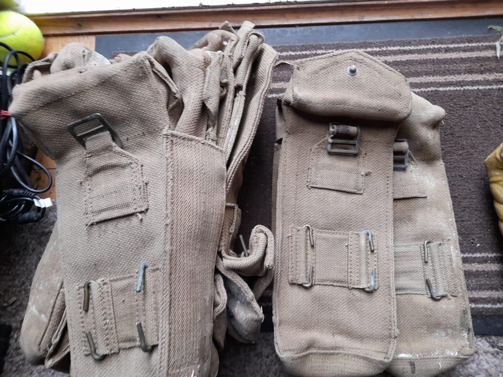British Army WW2 Canvas Pouches Dated in PO9 Havant for £5.00 for sale