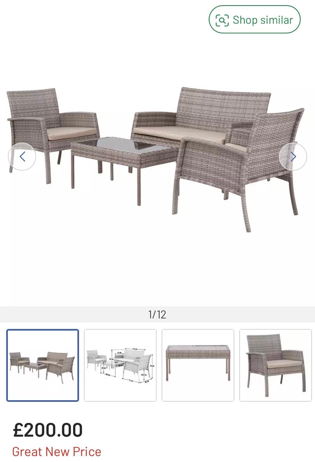 Lucia 4 Seater Rattan Effect Garden Sofa Set in EN11 Hoddesdon f??r ??