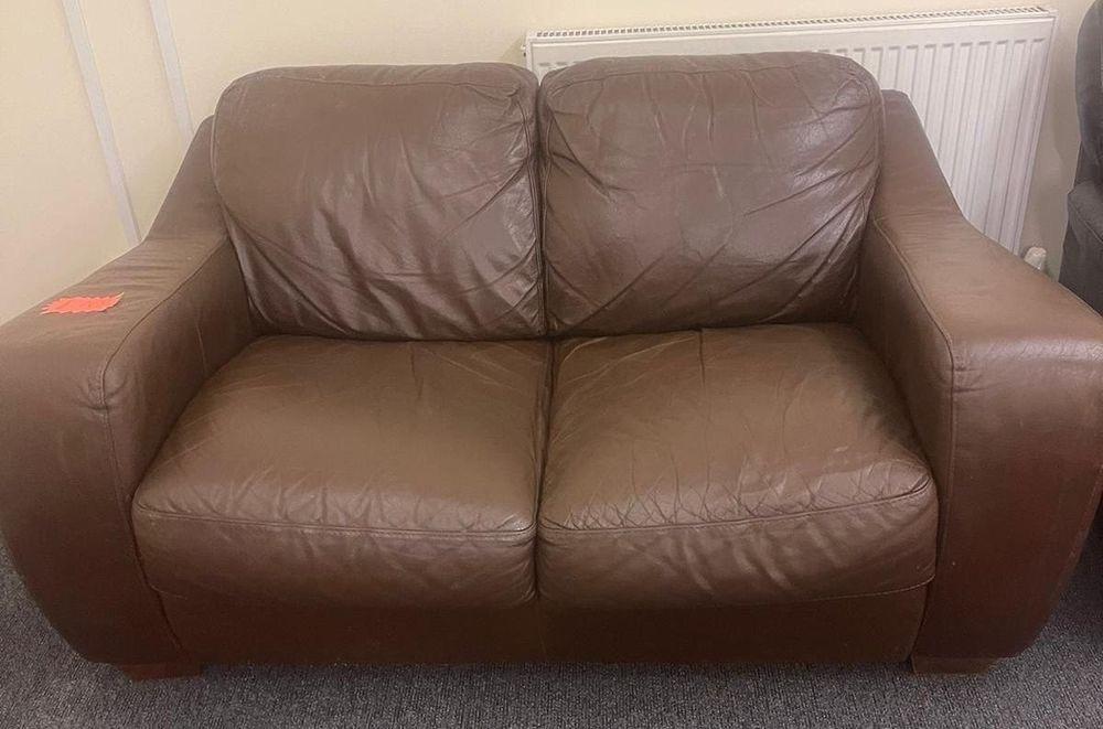 SOFITALIA BROWN LEATHER SOFA 2 SEATER in S62 Parkgate for £60.00 for sale Shpock