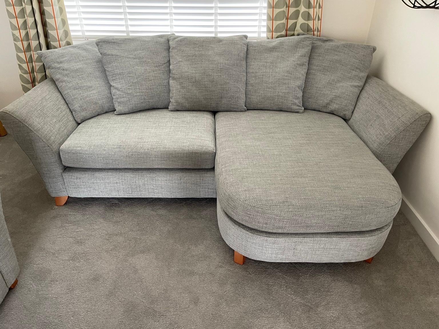 DFS Grey Fabric Lounger Sofa with Footstool in SY2 Shrewsbury for £250.00 for sale Shpock