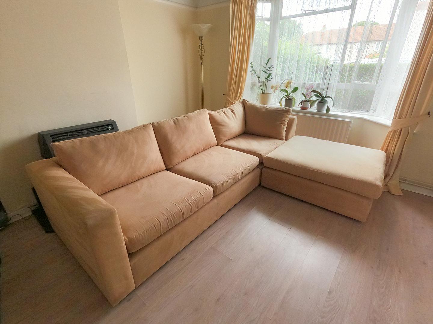 Faux Leather Suede Corner Sofa 3Piece in SE7 London for £749.99 for