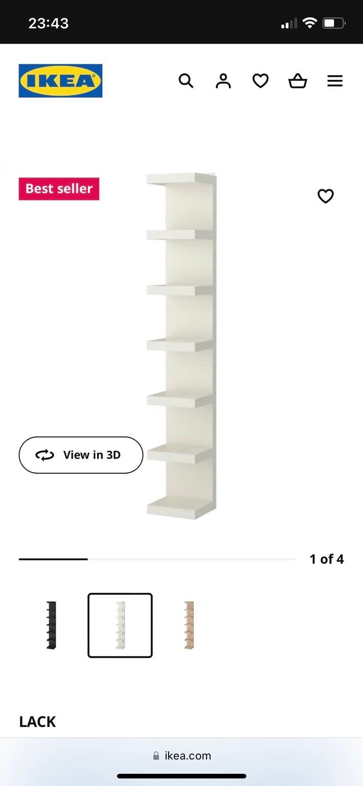 LACK Wall shelf unit, white, 30x190 cm in WC1H London for £60.00 for
