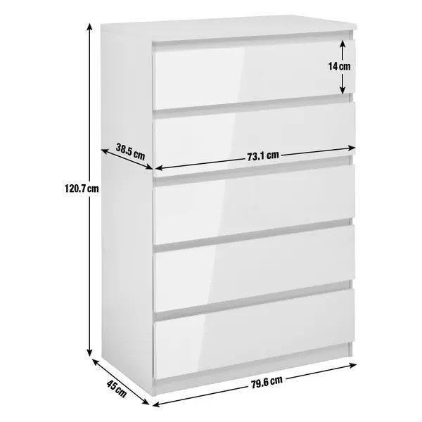 Habitat Jenson 5 Drawer Chest Grey Gloss in CV1 Coventry für 125,00