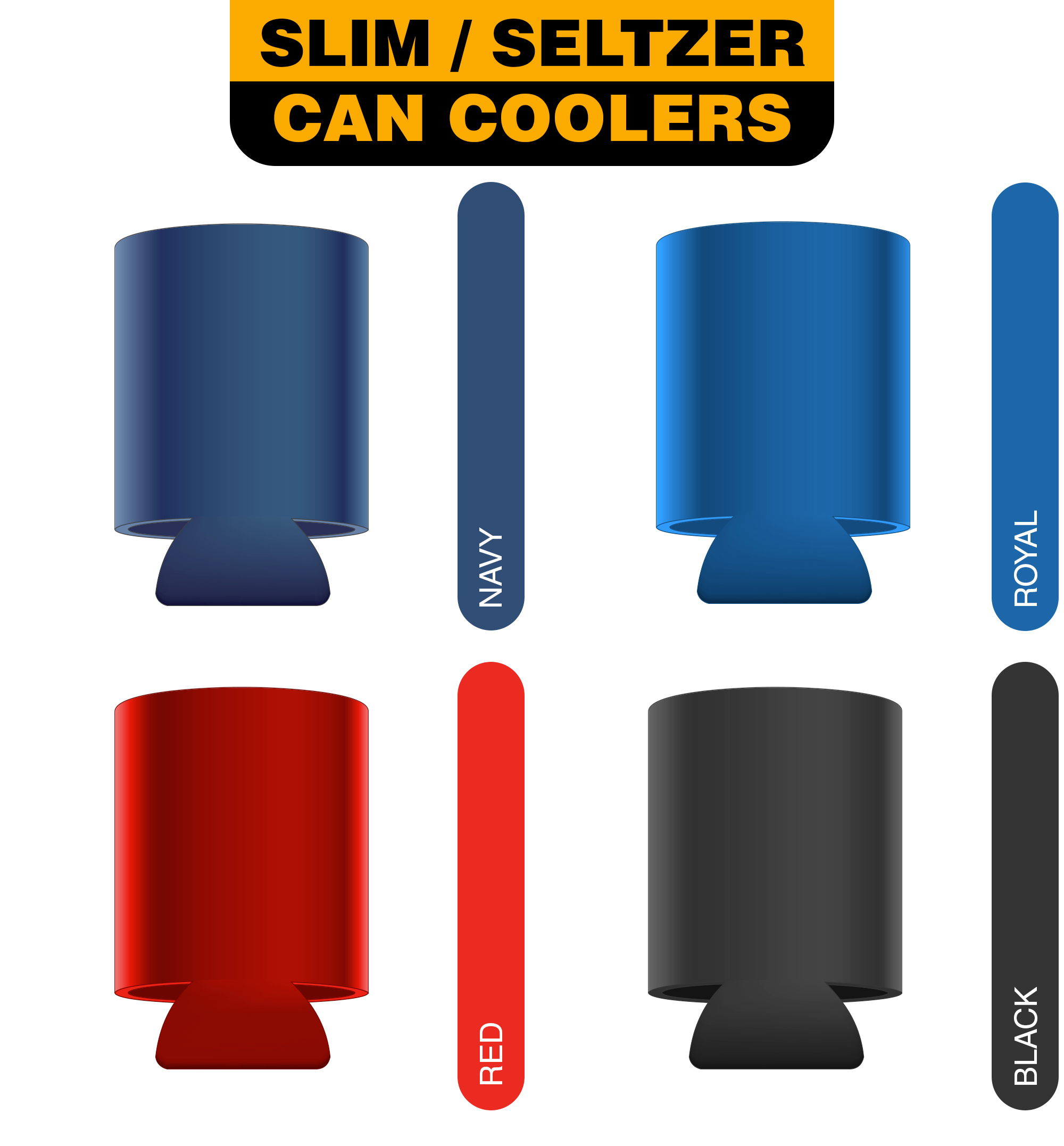 Custom Printed Can Cooler Koozies | Regular & Slim | Personalized Drink