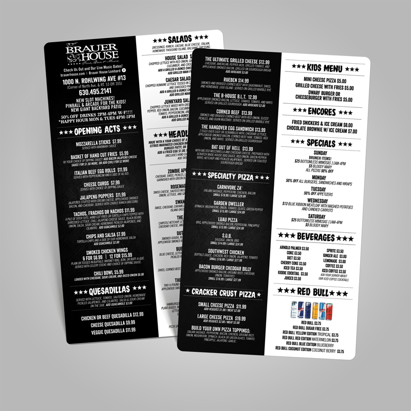 Plastic Menu Printing Custom Online Plastic Menus M13 Graphics