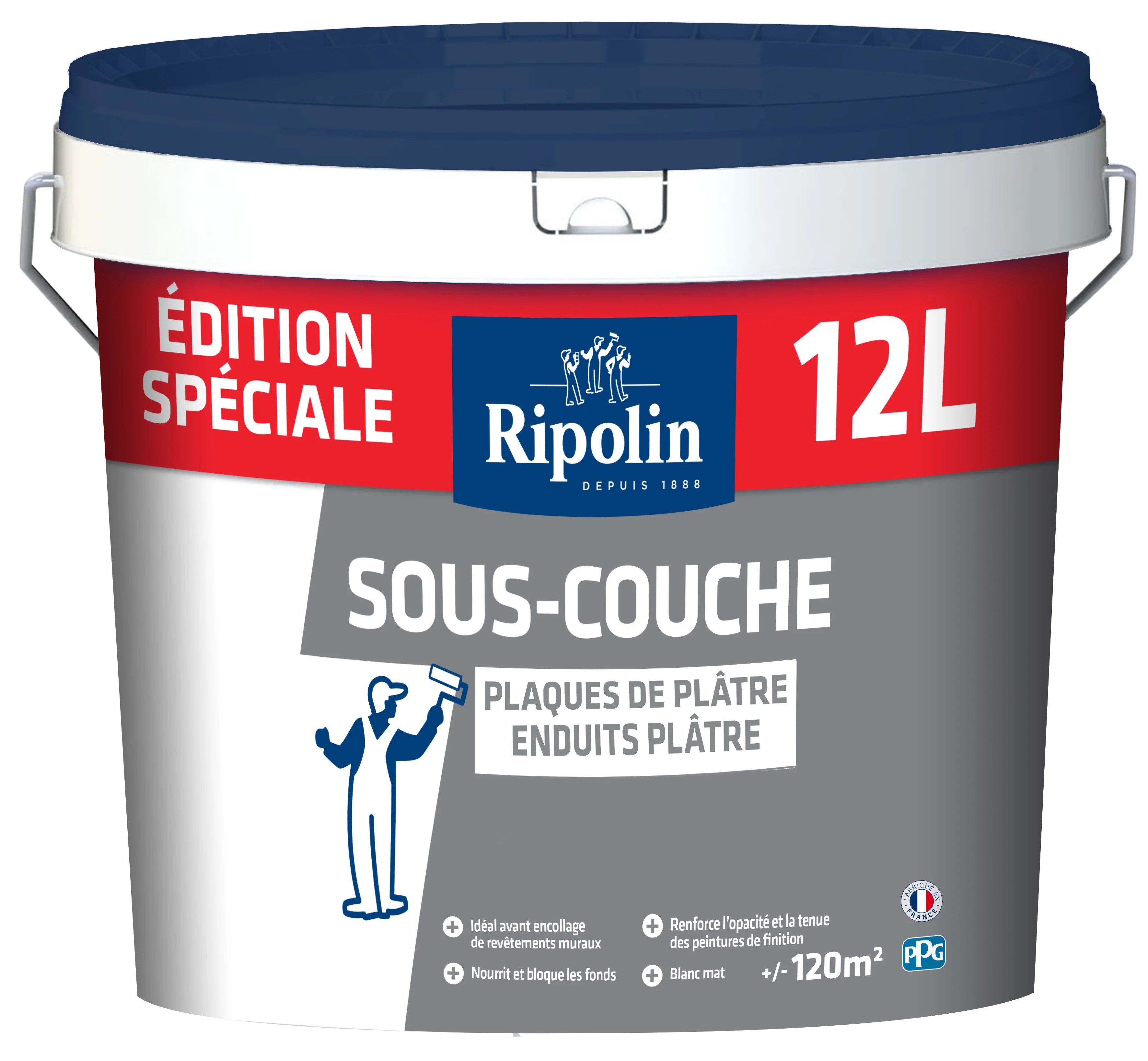 Souscouche plaque de plâtre RIPOLIN, 12 l, blanc Leroy